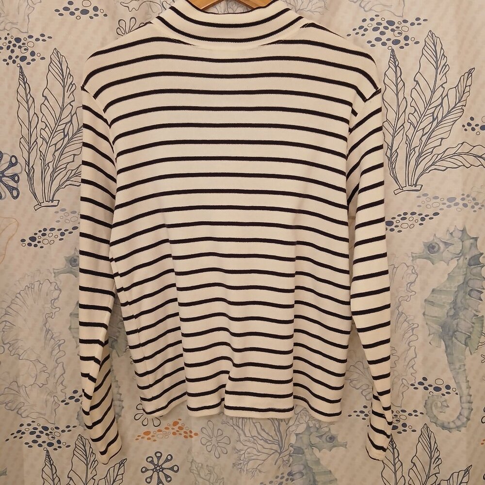L.L. Bean Women’s French Sailor Top ¼ Zip LARGE - Picture 4 of 4